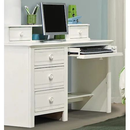 Desk with Hutch in Creamy White Finish